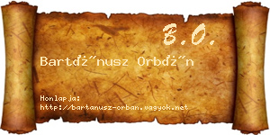 Bartánusz Orbán névjegykártya